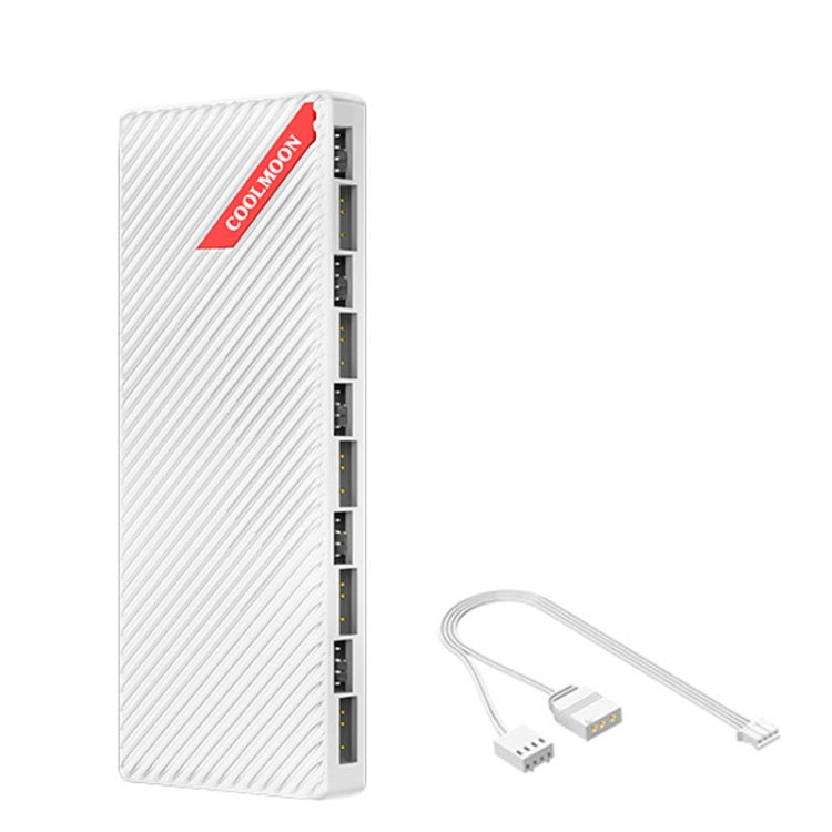 COOLMOON AM10 ARGB+PWM répartiteur de contrôle de température à double port 10, ventilateur de boîtier 5V 3 broches HUB
