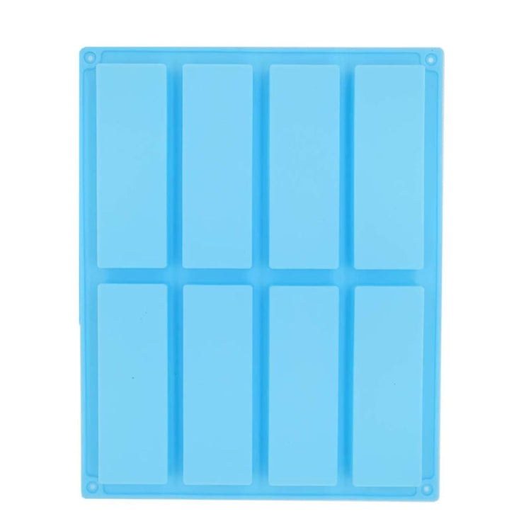 Moule à Savon Fait à la Main en Silicone Rectangulaire à 8 Grilles, Moule d'Aromathérapie DIY, Bleu Clair, Violet, Rose