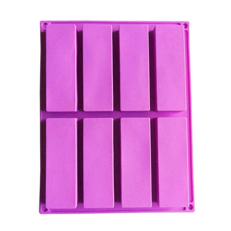 Moule à Savon Fait à la Main en Silicone Rectangulaire à 8 Grilles, Moule d'Aromathérapie DIY, Bleu Clair, Violet, Rose