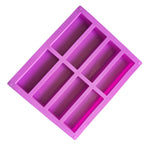 Moule à Savon Fait à la Main en Silicone Rectangulaire à 8 Grilles, Moule d'Aromathérapie DIY, Bleu Clair, Violet, Rose