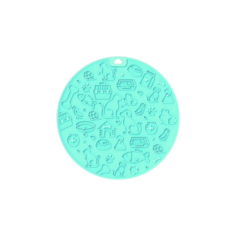 Tapis de léchage pour animaux de compagnie de 7 pouces avec ventouses antidérapantes pour alimentation lente pour chiens et chats, gris, vert menthe, bleu