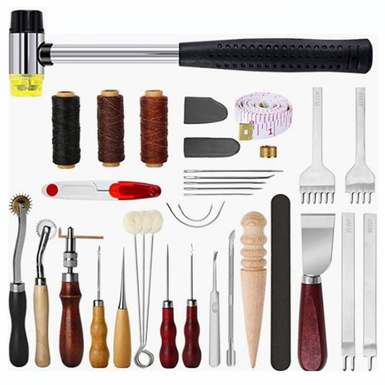 Set d'outils faits main pour fabrication de cuir DIY, 35 pièces/set