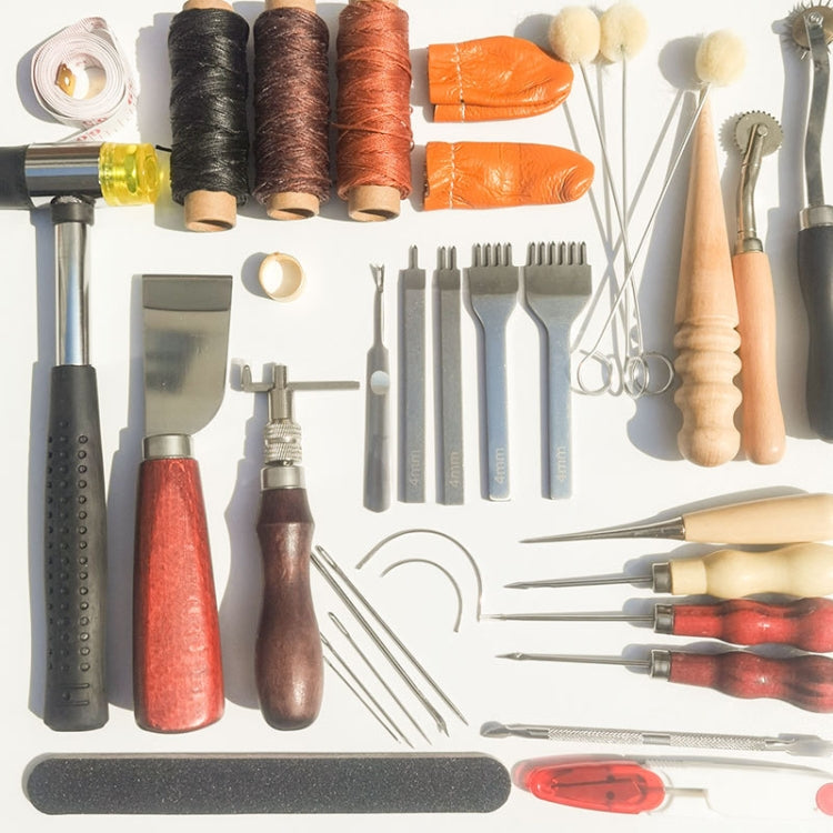 Set d'outils faits main pour fabrication de cuir DIY, 35 pièces/set