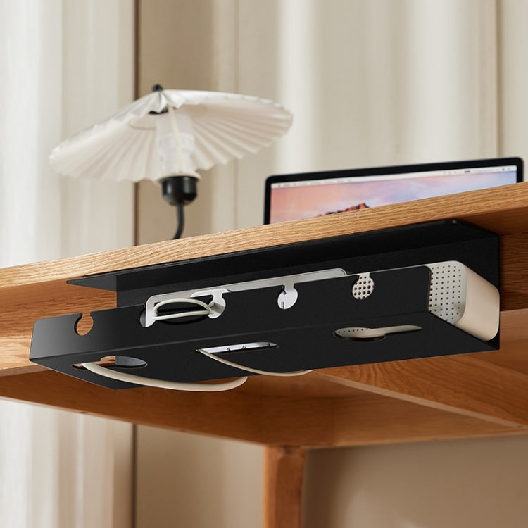 Support de Rangement de Câbles Sous le Bureau Sans Perçage, pour Cordon d'Alimentation et Prises d'Ordinateur à Domicile