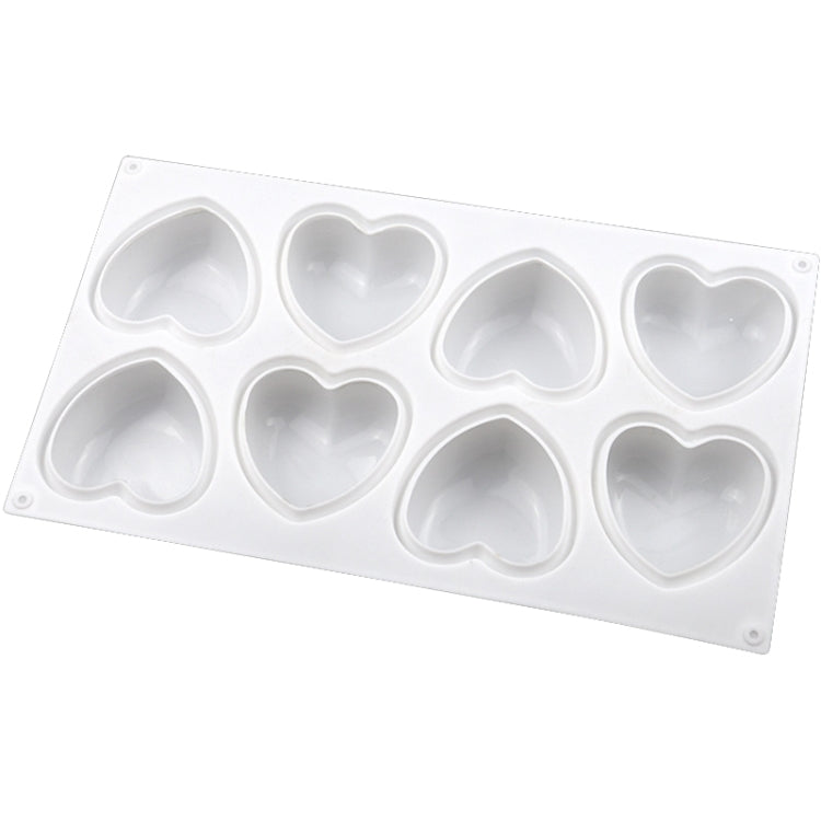 Moule à chocolat en silicone en forme de cœur à 8 cavités, moule à savon aromatique fait à la main, 8 cavités en forme de cœur