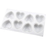 Moule à chocolat en silicone en forme de cœur à 8 cavités, moule à savon aromatique fait à la main, 8 cavités en forme de cœur