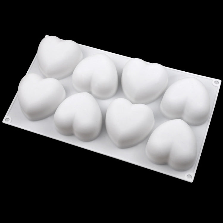 Moule à chocolat en silicone en forme de cœur à 8 cavités, moule à savon aromatique fait à la main, 8 cavités en forme de cœur