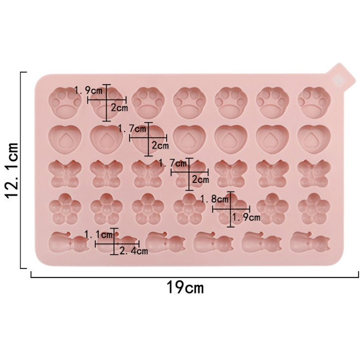Moule en silicone 34 grilles chats papillon fleur DIY pour la décoration de biscuits et de bonbons, 34 grilles chats papillon fleur