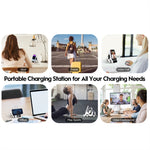 T20 Chargeur sans fil Réveil de bureau 5-en-1 en forme de voiture avec lumière d'ambiance, blanc, gris, jaune, orange