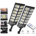 Lampes solaires de jardin à double rangée LED à forte luminosité et lampes de rue à induction, E-SMARTER W789A-6, E-SMARTER W789B-6