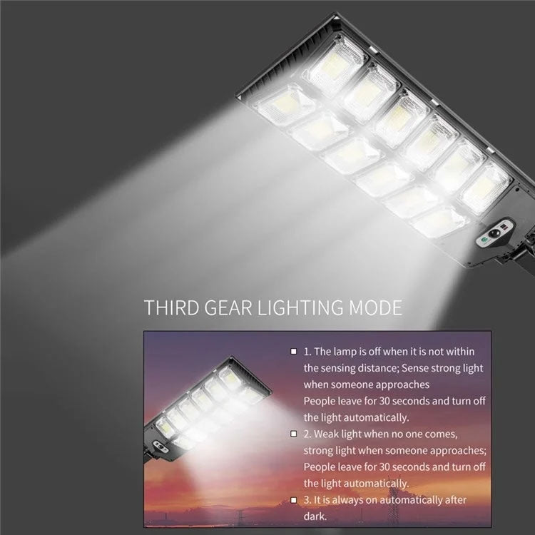 Lampes solaires de jardin à double rangée LED à forte luminosité et lampes de rue à induction, E-SMARTER W789A-6, E-SMARTER W789B-6