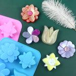 Moule à gâteau en silicone 6 fleurs, moule à savon fait main, 6 fleurs