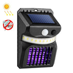E-SMARTER W792 Applique murale solaire LED avec fonction de contrôle des moustiques à lumière violette, capteur intelligent humain, lampe de jardin extérieure, lumière blanche, lumière blanche + lumière jaune