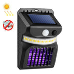 E-SMARTER W792 Applique murale solaire LED avec fonction de contrôle des moustiques à lumière violette, capteur intelligent humain, lampe de jardin extérieure, lumière blanche, lumière blanche + lumière jaune