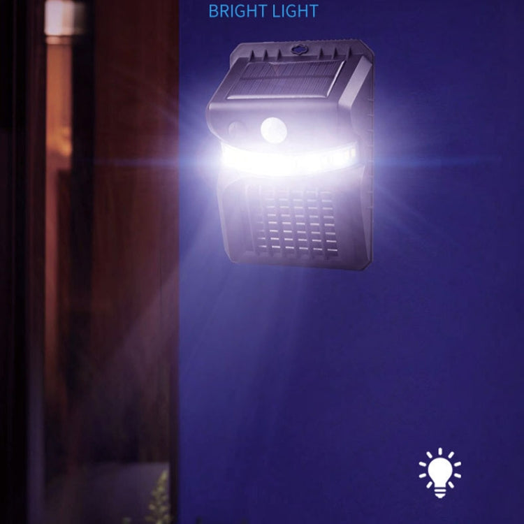 E-SMARTER W792 Applique murale solaire LED avec fonction de contrôle des moustiques à lumière violette, capteur intelligent humain, lampe de jardin extérieure, lumière blanche, lumière blanche + lumière jaune
