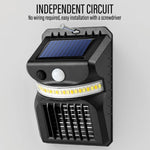 E-SMARTER W792 Applique murale solaire LED avec fonction de contrôle des moustiques à lumière violette, capteur intelligent humain, lampe de jardin extérieure, lumière blanche, lumière blanche + lumière jaune
