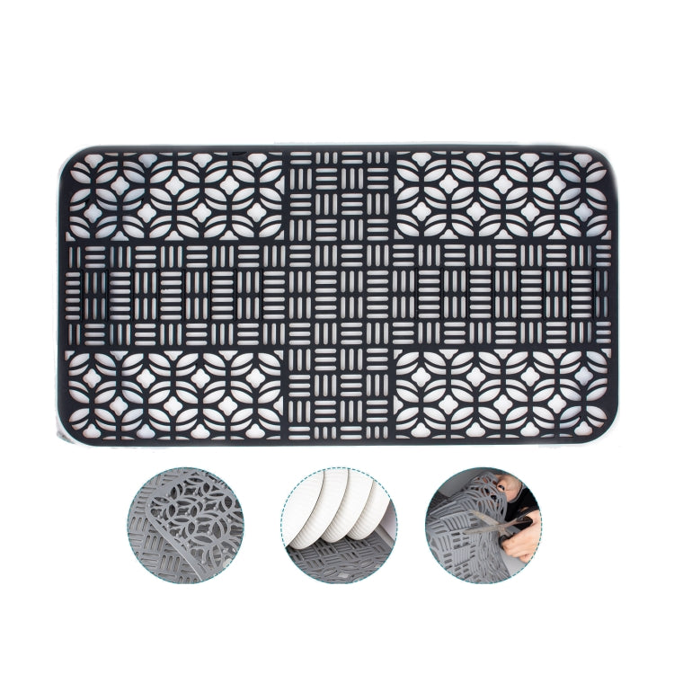 Tapis d'évier en silicone découpable, tapis de protection pour évier, tapis de placard de cuisine, égouttoir à vaisselle 66 x 35 cm