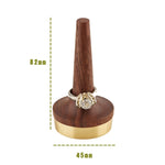 Support à Bague en Noyer Noir et Laiton pour Bijoux, Présentoir à Bagues