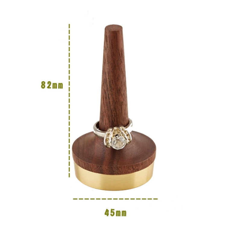 Support à Bague en Noyer Noir et Laiton pour Bijoux, Présentoir à Bagues