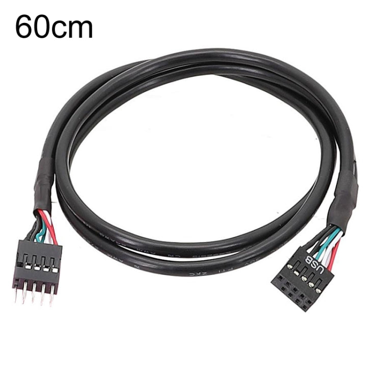 Câble d'extension USB2.0 9 broches pour carte mère, cordon blindé double 26AWG, 20cm, 30cm, 50cm, 60cm
