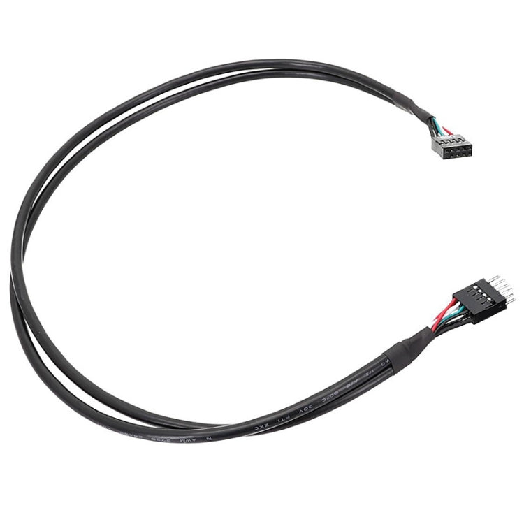 Câble d'extension USB2.0 9 broches pour carte mère, cordon blindé double 26AWG, 20cm, 30cm, 50cm, 60cm