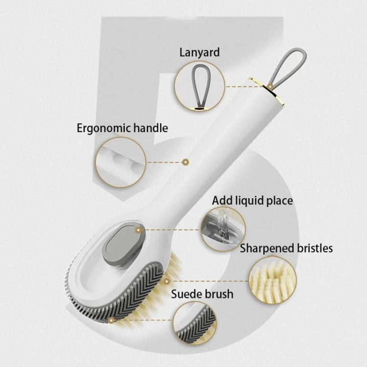 Brosse à chaussures multifonctionnelle à remplissage liquide Brosse à linge ménagère à poils doux