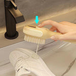 Brosse à chaussures multifonctionnelle à remplissage liquide Brosse à linge ménagère à poils doux
