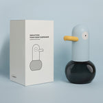 Distributeur automatique de savon mousse rechargeable et sans contact en forme de canard mignon pour la salle de bain et la cuisine, bleu, jaune