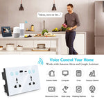 Prise intelligente Graffiti avec interrupteur USB+Type-C double port, prise télécommande, prise UK, Wifi blanc, Wifi noir, ZigBee blanc, ZigBee noir
