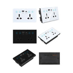 Prise intelligente Graffiti avec interrupteur USB+Type-C double port, prise télécommande, prise UK, Wifi blanc, Wifi noir, ZigBee blanc, ZigBee noir