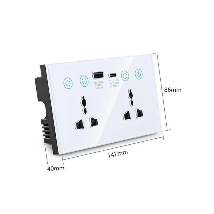 Prise intelligente Graffiti avec interrupteur USB+Type-C double port, prise télécommande, prise UK, Wifi blanc, Wifi noir, ZigBee blanc, ZigBee noir