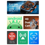 Montre connectée LOKMAT APPLLP 4 MAX 2,02 pouces Android 8.1, Wifi, Bluetooth, 2G+16G (Bleu marine), 2G+16G (Argent)