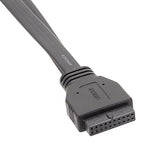 Câble panneau USB3.0 19 broches pour carte mère vers câble plat double port A femelle, 30cm, 50cm, 80cm