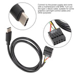 Câble de données USB 9 broches vers Type-C droit pour carte mère, câble doublement blindé, 50cm droit