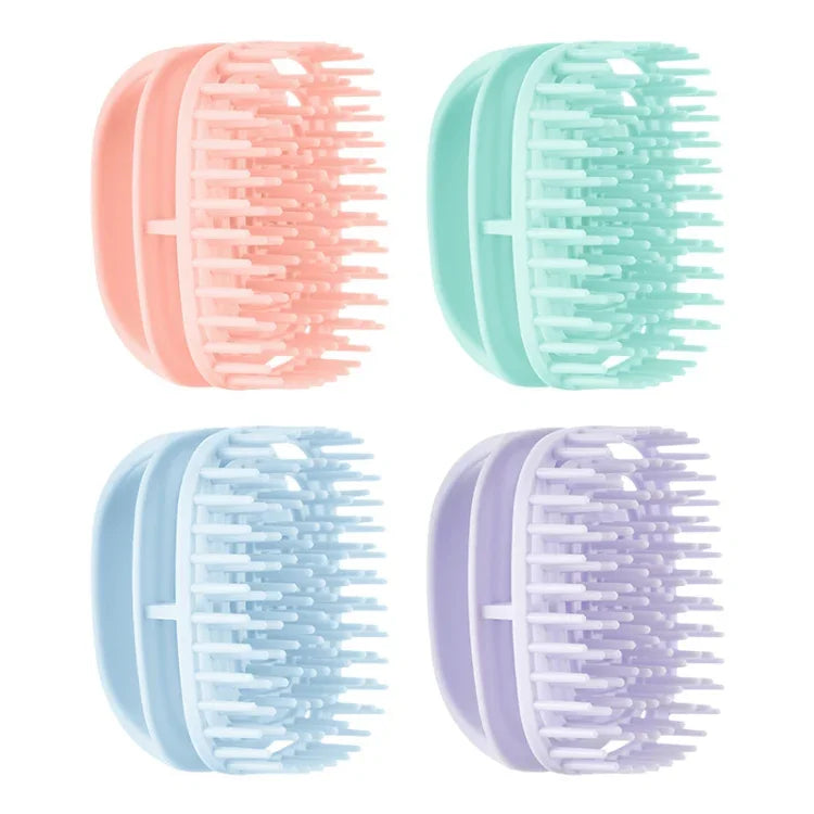 Brosse à shampooing en silicone, brosse de massage pour cuir chevelu propre, brosse à shampooing portable sèche et humide