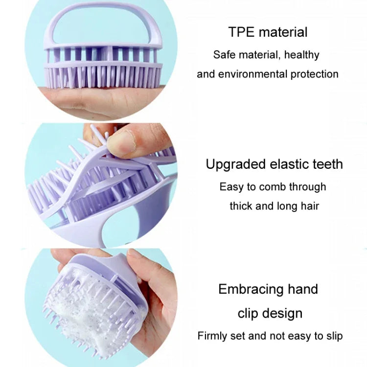 Brosse à shampooing en silicone, brosse de massage pour cuir chevelu propre, brosse à shampooing portable sèche et humide