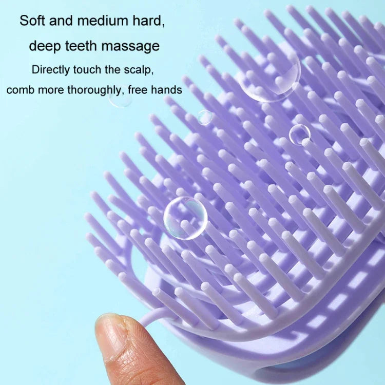 Brosse à shampooing en silicone, brosse de massage pour cuir chevelu propre, brosse à shampooing portable sèche et humide