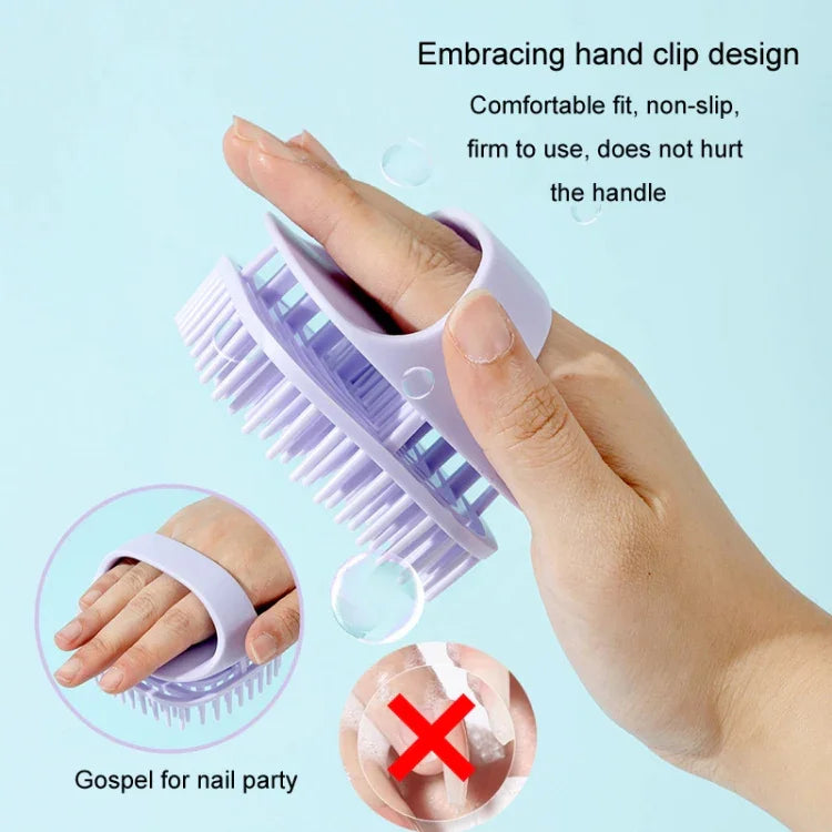 Brosse à shampooing en silicone, brosse de massage pour cuir chevelu propre, brosse à shampooing portable sèche et humide