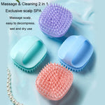 Brosse à shampooing en silicone, brosse de massage pour cuir chevelu propre, brosse à shampooing portable sèche et humide