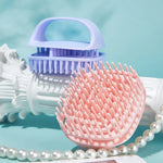 Brosse à shampooing en silicone, brosse de massage pour cuir chevelu propre, brosse à shampooing portable sèche et humide