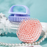 Brosse à shampooing en silicone, brosse de massage pour cuir chevelu propre, brosse à shampooing portable sèche et humide