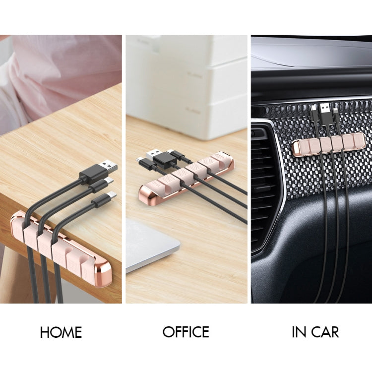 Porte-câble de bureau AhaStyle PT125 en alliage d'aluminium + silicone à 5 trous pour positionnement