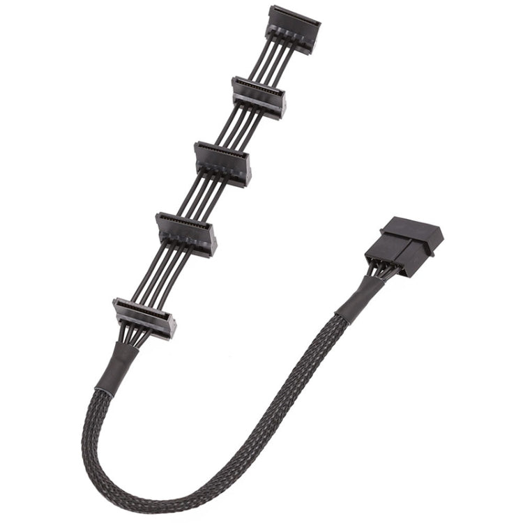 Câble cage disque dur SATA 1 vers 5 à gaine 4 broches 18AWG, 40cm 4 broches 1 vers 5