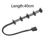Câble cage disque dur SATA 1 vers 5 à gaine 4 broches 18AWG, 40cm 4 broches 1 vers 5