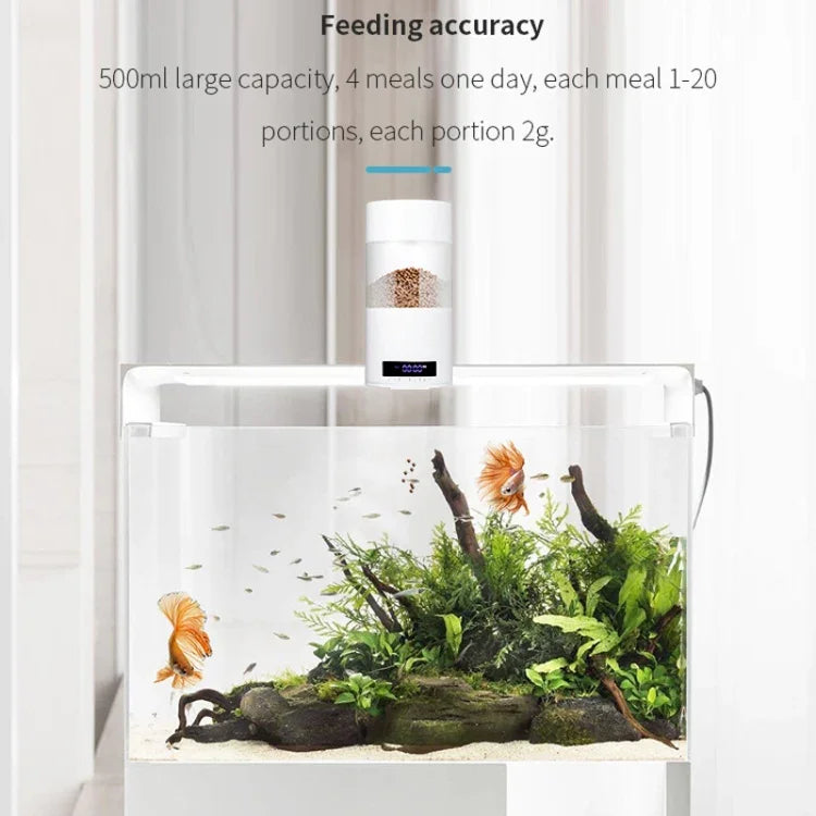 Distributeur automatique de nourriture pour poissons à double usage USB direct / batterie, distribution avec minuterie, O2