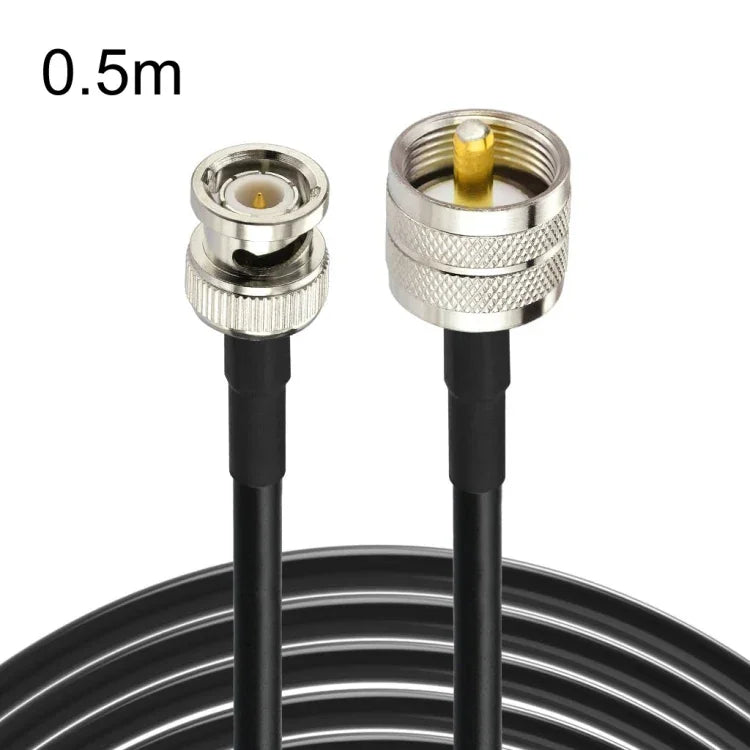 Câble adaptateur BNC mâle vers UHF mâle RG58, 0,5m, 1m, 2m, 3m, 5m, 8m, 10m