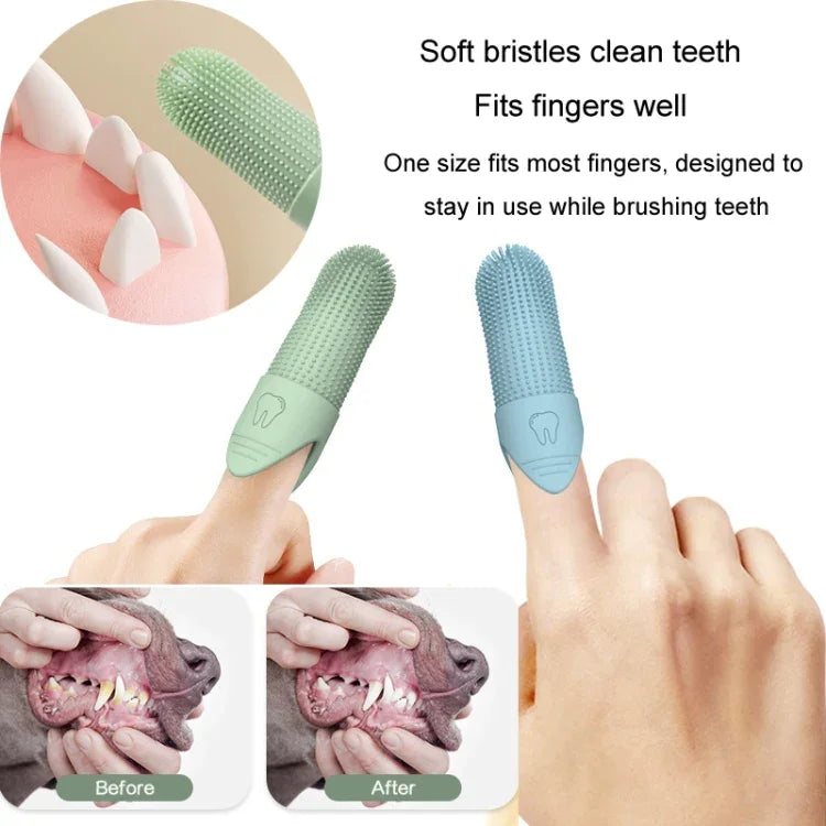 Brosse à dents pour animaux de compagnie (chats et chiens), brosse à dents en silicone, outil de soin bucco-dentaire pour animaux.