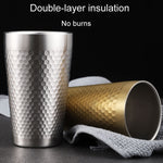Tasse marteau en acier inoxydable 304, tasses à thé épaissies à double paroi pour restaurant, 175 ml, 260 ml, 300 ml, 350 ml, 450 ml