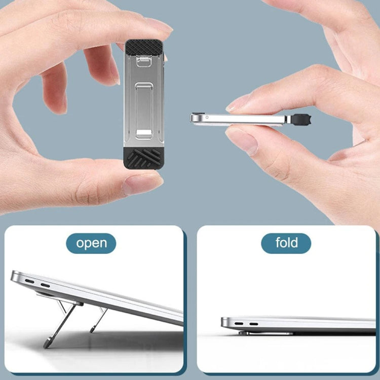2pcs Support de Refroidissement Invisible Réhausseur pour Ordinateur Portable, Smartphone et Tablette, 110034 Gris Clair