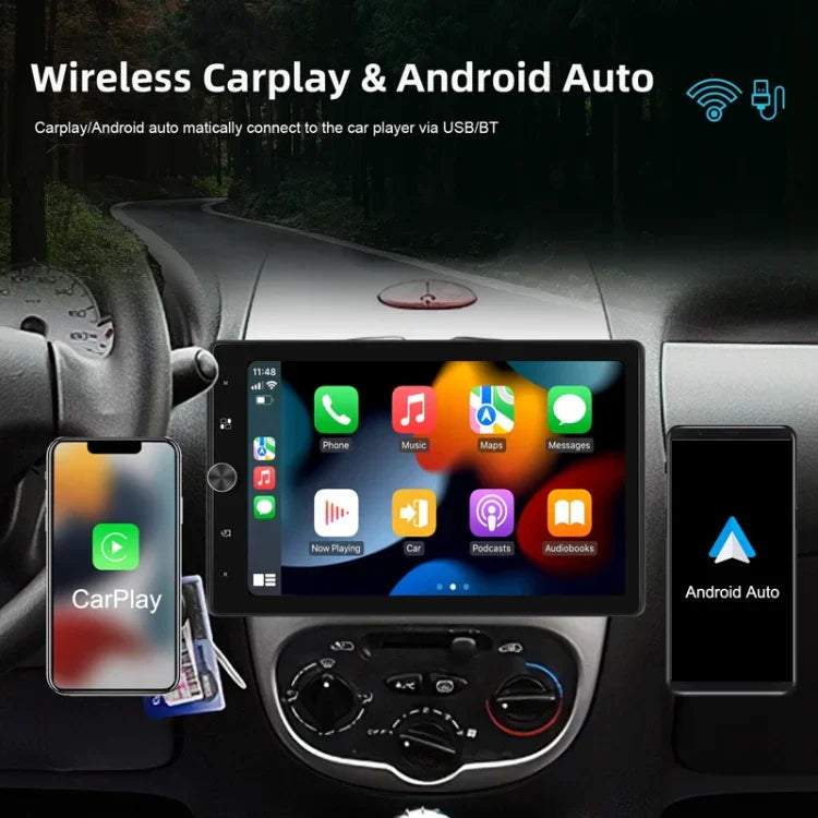 Écran vertical simple 10,4 pouces MP5 à rotation manuelle, navigation Android avec Carplay sans fil et caméra de recul